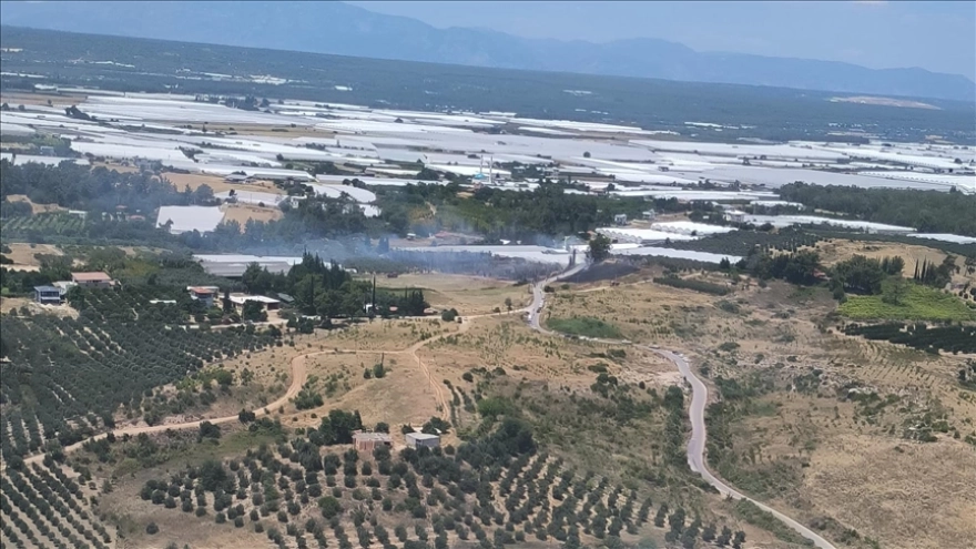 Antalya'da makilik alandaki yangına müdahale sürüyor