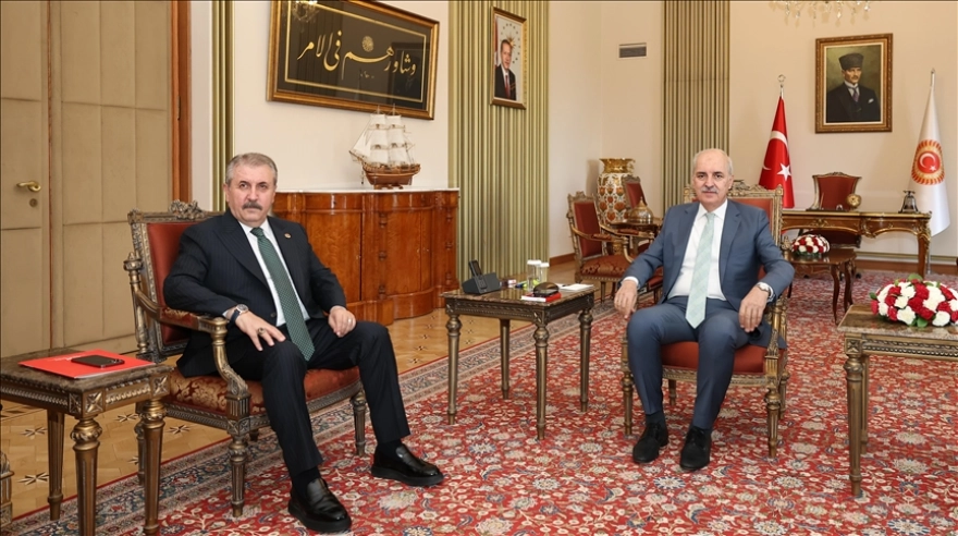 Türkiye Büyük Millet Meclisi Başkanı Kurtulmuş, BBP Genel Başkanı Destici'yi kabul etti.