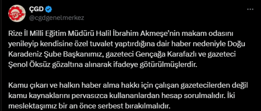 İl Milli Eğitim Müdürünün özel tuvalet haberi: Gazeteciler gözaltına alındı