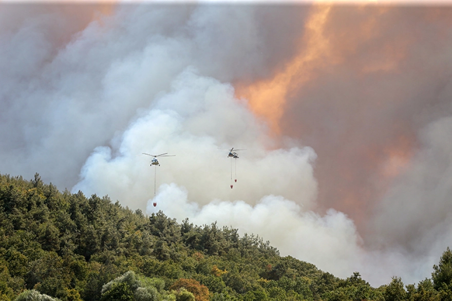 Bursa ve Hatay'daki orman yangınlarına müdahale sürüyor