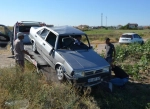 Aksaray'da takla atan araçta 1'i bebek 3 kişi yaralandı