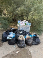 Kırşehir'in Boztepe ilçesinde orman yangınlarını önlemek amacıyla 150 kilogram atık toplandı